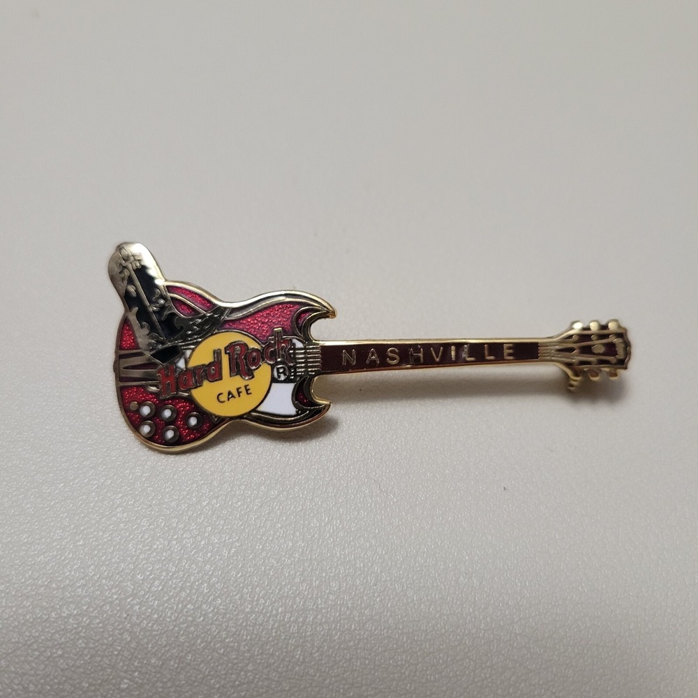 Hard Rock Cafe Nashville Red Gibson SG Guitar Pin w/ Black Cowboy Boot
